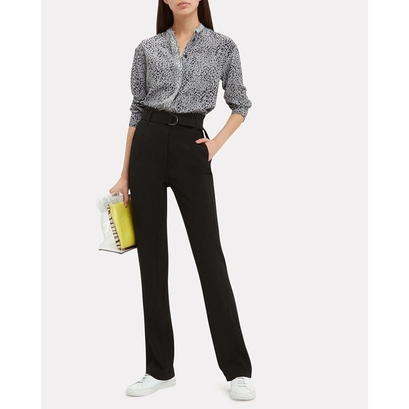 Rag & Bone Christie Silk Top Animal Cheetah Print Button Blouse Gray XS H14190 - Picture 10 of 16